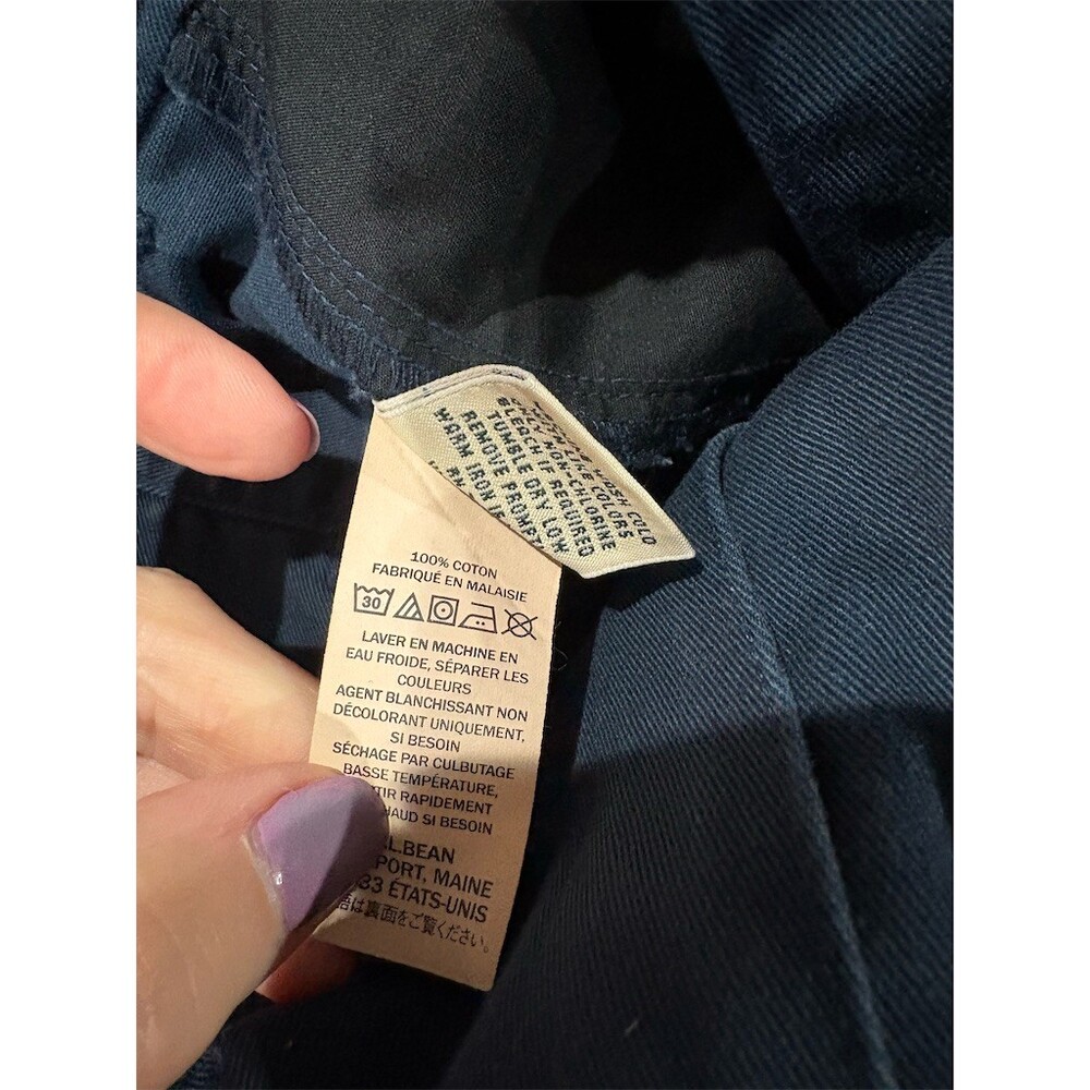 L.L.Bean Favorite Fit Womens Size 16 Navy Blue Straight Leg Flat Front 30 - Picture 9 of 10